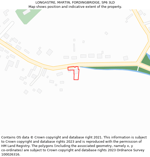 LONGASTRE, MARTIN, FORDINGBRIDGE, SP6 3LD: Location map and indicative extent of plot