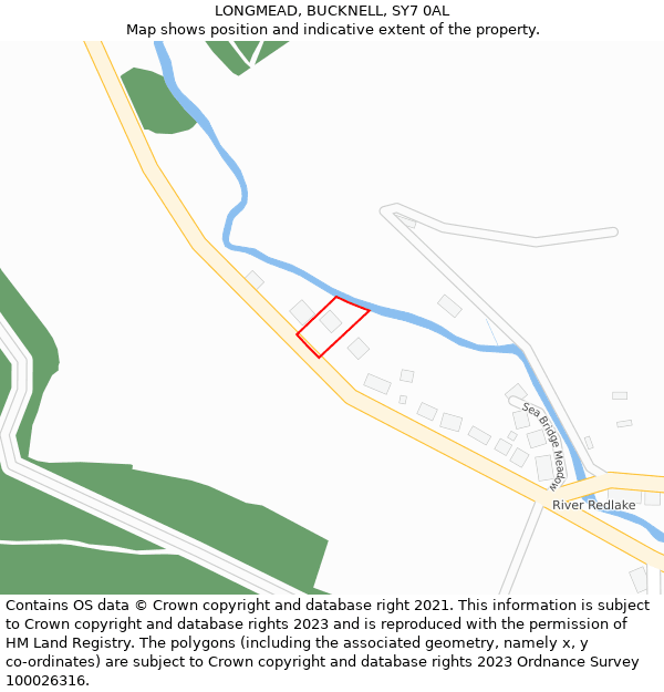 LONGMEAD, BUCKNELL, SY7 0AL: Location map and indicative extent of plot