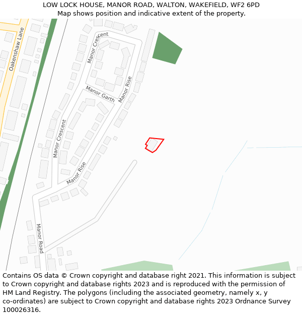 LOW LOCK HOUSE, MANOR ROAD, WALTON, WAKEFIELD, WF2 6PD: Location map and indicative extent of plot