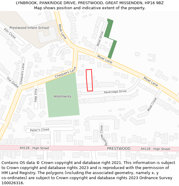 LYNBROOK, PANKRIDGE DRIVE, PRESTWOOD, GREAT MISSENDEN, HP16 9BZ: Location map and indicative extent of plot