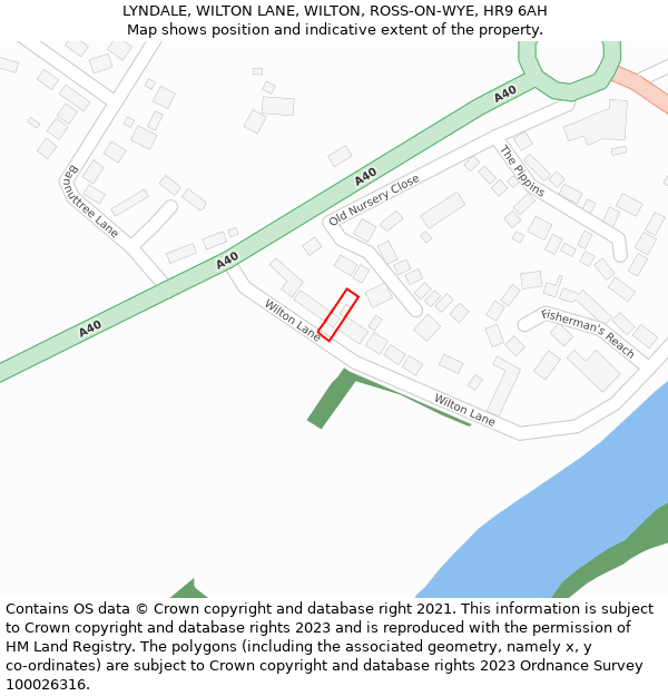 LYNDALE, WILTON LANE, WILTON, ROSS-ON-WYE, HR9 6AH: Location map and indicative extent of plot