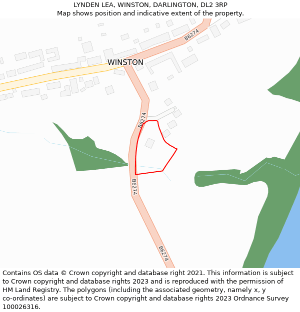 LYNDEN LEA, WINSTON, DARLINGTON, DL2 3RP: Location map and indicative extent of plot