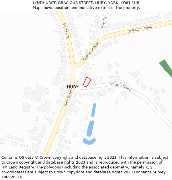 LYNDHURST, GRACIOUS STREET, HUBY, YORK, YO61 1HR: Location map and indicative extent of plot