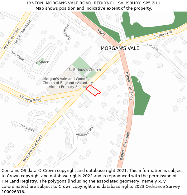 LYNTON, MORGANS VALE ROAD, REDLYNCH, SALISBURY, SP5 2HU: Location map and indicative extent of plot