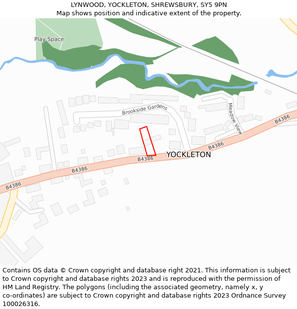 LYNWOOD, YOCKLETON, SHREWSBURY, SY5 9PN: Location map and indicative extent of plot