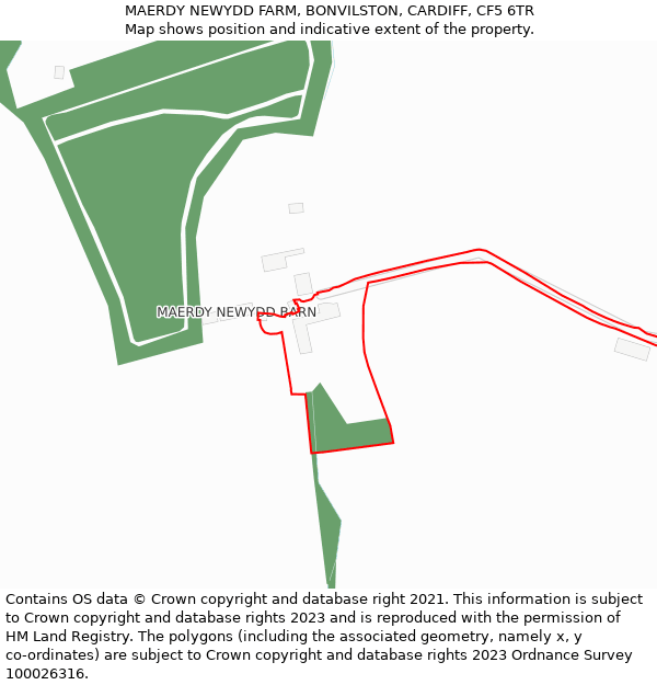 MAERDY NEWYDD FARM, BONVILSTON, CARDIFF, CF5 6TR: Location map and indicative extent of plot