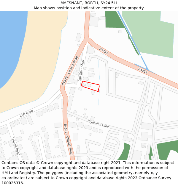 MAESNANT, BORTH, SY24 5LL: Location map and indicative extent of plot