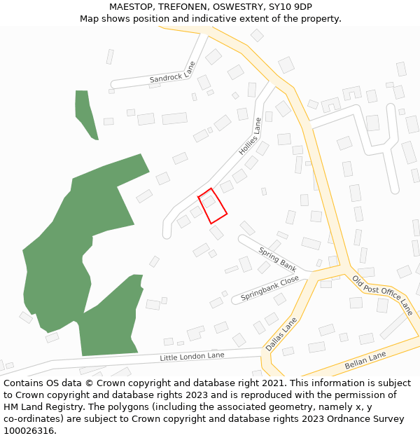 MAESTOP, TREFONEN, OSWESTRY, SY10 9DP: Location map and indicative extent of plot