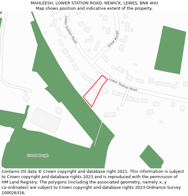 MAHLEESH, LOWER STATION ROAD, NEWICK, LEWES, BN8 4HU: Location map and indicative extent of plot