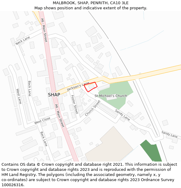 MALBROOK, SHAP, PENRITH, CA10 3LE: Location map and indicative extent of plot