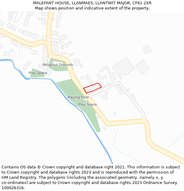 MALEFANT HOUSE, LLANMAES, LLANTWIT MAJOR, CF61 2XR: Location map and indicative extent of plot