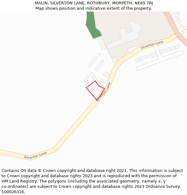 MALIN, SILVERTON LANE, ROTHBURY, MORPETH, NE65 7RJ: Location map and indicative extent of plot