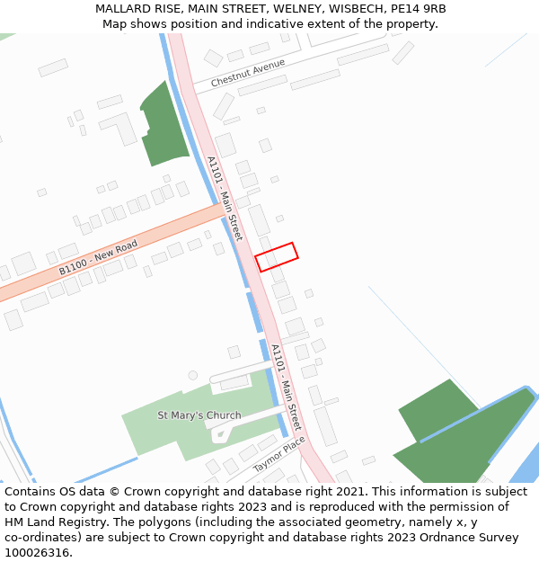 MALLARD RISE, MAIN STREET, WELNEY, WISBECH, PE14 9RB: Location map and indicative extent of plot