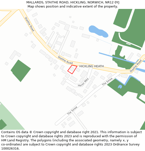 MALLARDS, STAITHE ROAD, HICKLING, NORWICH, NR12 0YJ: Location map and indicative extent of plot