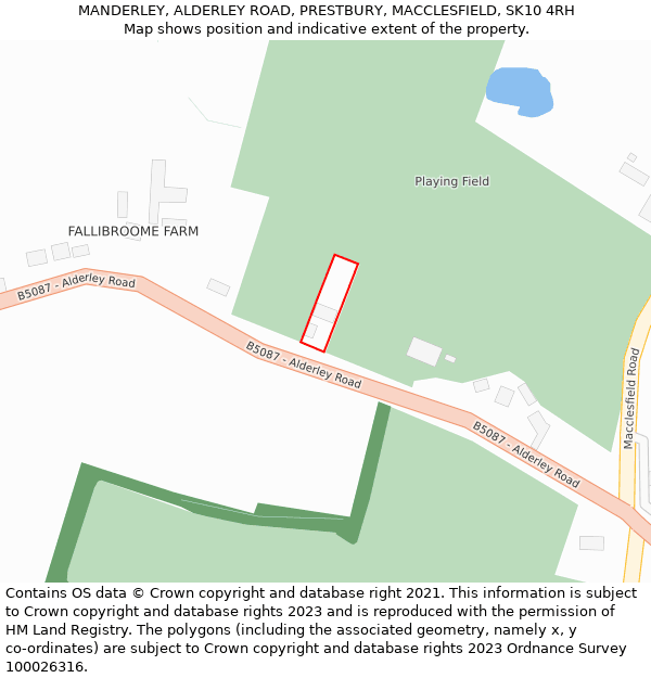 MANDERLEY, ALDERLEY ROAD, PRESTBURY, MACCLESFIELD, SK10 4RH: Location map and indicative extent of plot