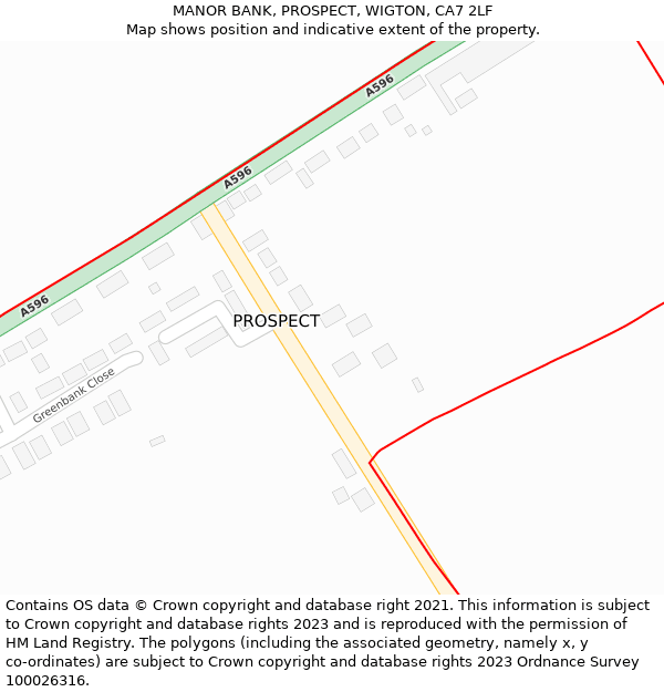 MANOR BANK, PROSPECT, WIGTON, CA7 2LF: Location map and indicative extent of plot