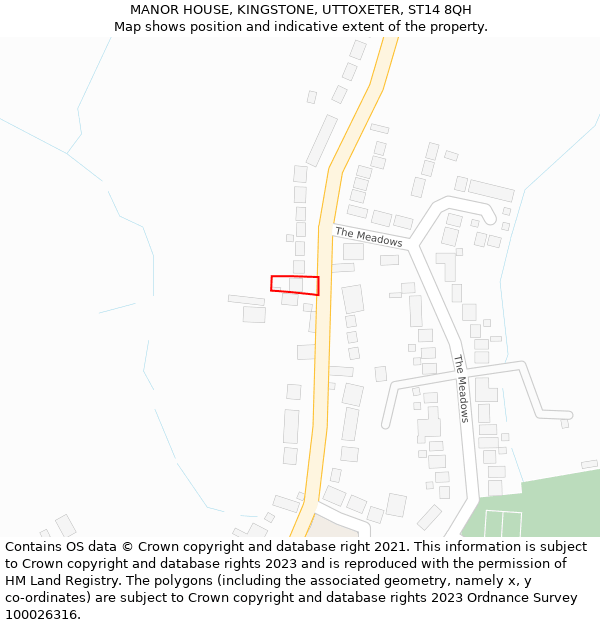 MANOR HOUSE, KINGSTONE, UTTOXETER, ST14 8QH: Location map and indicative extent of plot