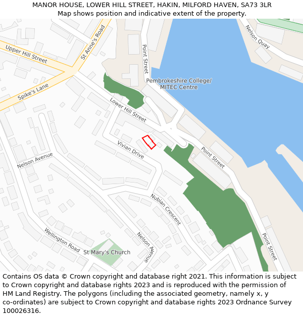 MANOR HOUSE, LOWER HILL STREET, HAKIN, MILFORD HAVEN, SA73 3LR: Location map and indicative extent of plot