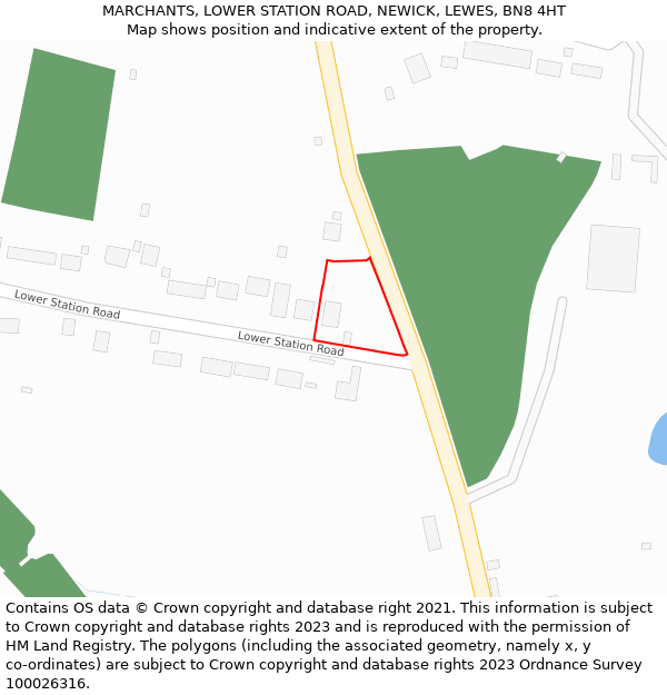 MARCHANTS, LOWER STATION ROAD, NEWICK, LEWES, BN8 4HT: Location map and indicative extent of plot