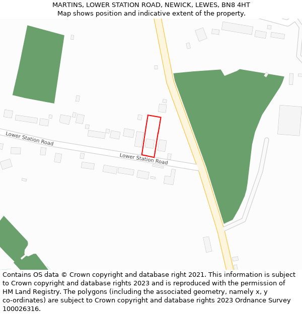 MARTINS, LOWER STATION ROAD, NEWICK, LEWES, BN8 4HT: Location map and indicative extent of plot