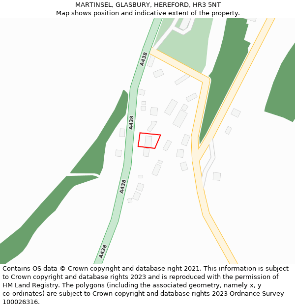 MARTINSEL, GLASBURY, HEREFORD, HR3 5NT: Location map and indicative extent of plot