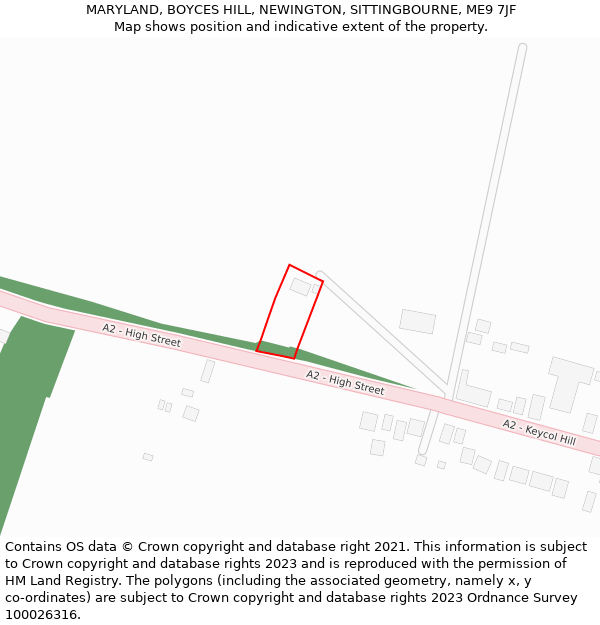 MARYLAND, BOYCES HILL, NEWINGTON, SITTINGBOURNE, ME9 7JF: Location map and indicative extent of plot