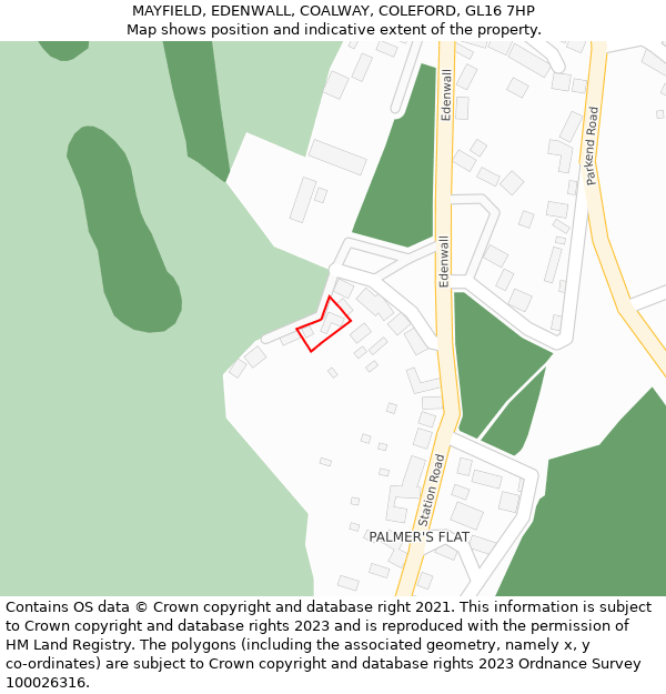 MAYFIELD, EDENWALL, COALWAY, COLEFORD, GL16 7HP: Location map and indicative extent of plot