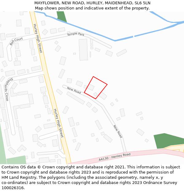 MAYFLOWER, NEW ROAD, HURLEY, MAIDENHEAD, SL6 5LN: Location map and indicative extent of plot