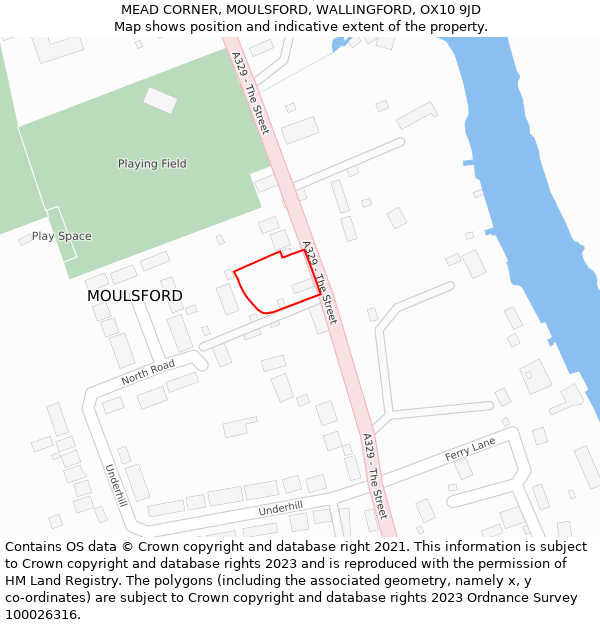 MEAD CORNER, MOULSFORD, WALLINGFORD, OX10 9JD: Location map and indicative extent of plot