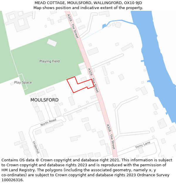 MEAD COTTAGE, MOULSFORD, WALLINGFORD, OX10 9JD: Location map and indicative extent of plot