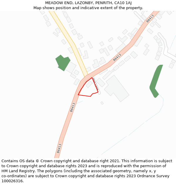 MEADOW END, LAZONBY, PENRITH, CA10 1AJ: Location map and indicative extent of plot