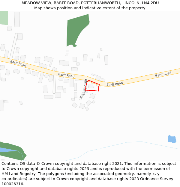 MEADOW VIEW, BARFF ROAD, POTTERHANWORTH, LINCOLN, LN4 2DU: Location map and indicative extent of plot