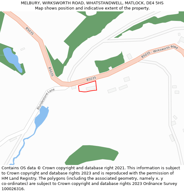 MELBURY, WIRKSWORTH ROAD, WHATSTANDWELL, MATLOCK, DE4 5HS: Location map and indicative extent of plot