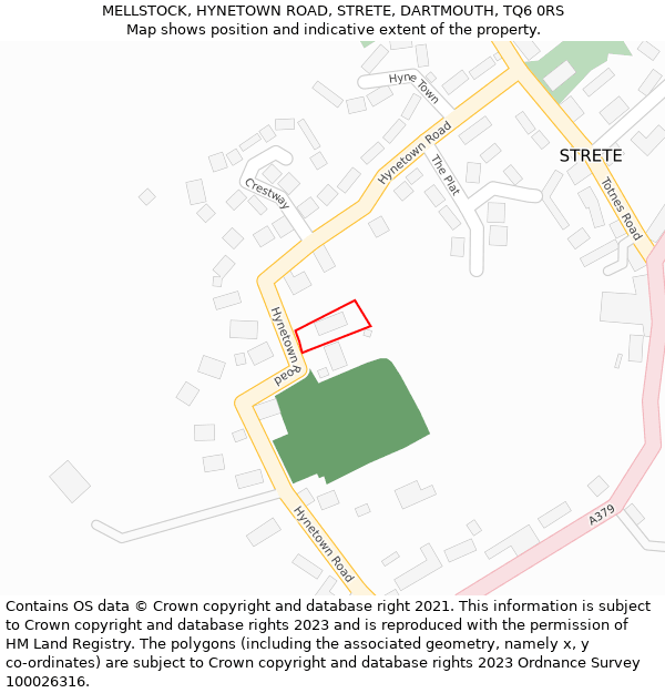 MELLSTOCK, HYNETOWN ROAD, STRETE, DARTMOUTH, TQ6 0RS: Location map and indicative extent of plot