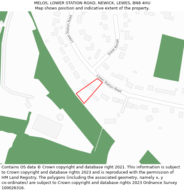 MELOS, LOWER STATION ROAD, NEWICK, LEWES, BN8 4HU: Location map and indicative extent of plot