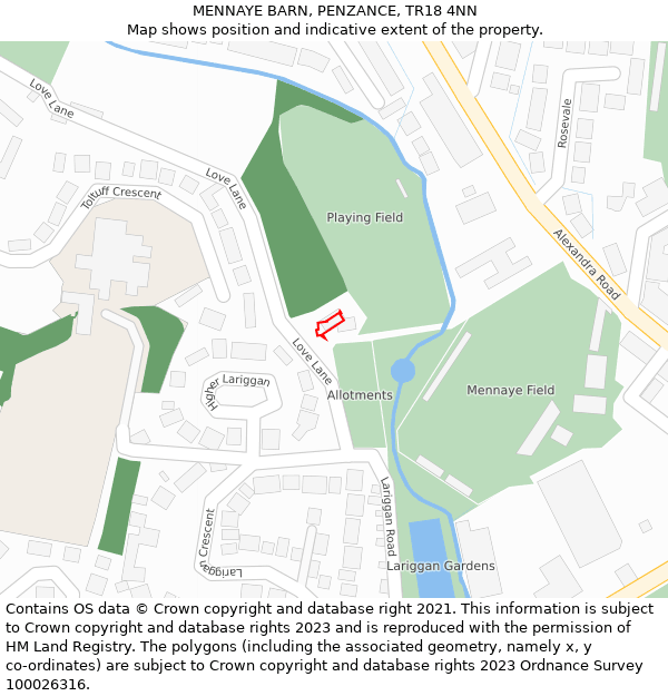 MENNAYE BARN, PENZANCE, TR18 4NN: Location map and indicative extent of plot