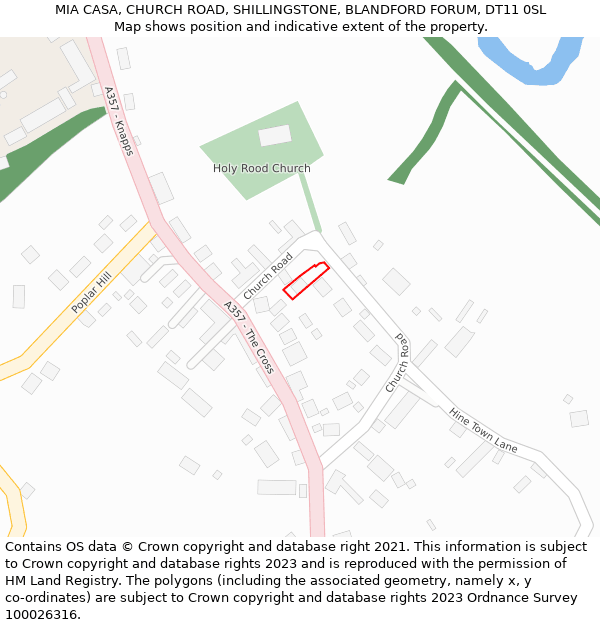 MIA CASA, CHURCH ROAD, SHILLINGSTONE, BLANDFORD FORUM, DT11 0SL: Location map and indicative extent of plot