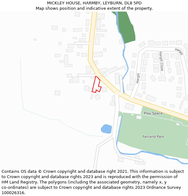 MICKLEY HOUSE, HARMBY, LEYBURN, DL8 5PD: Location map and indicative extent of plot