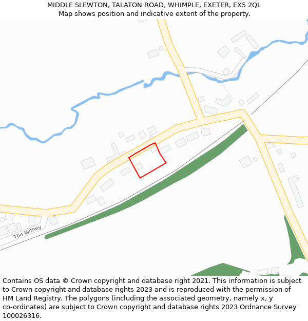 MIDDLE SLEWTON, TALATON ROAD, WHIMPLE, EXETER, EX5 2QL: Location map and indicative extent of plot