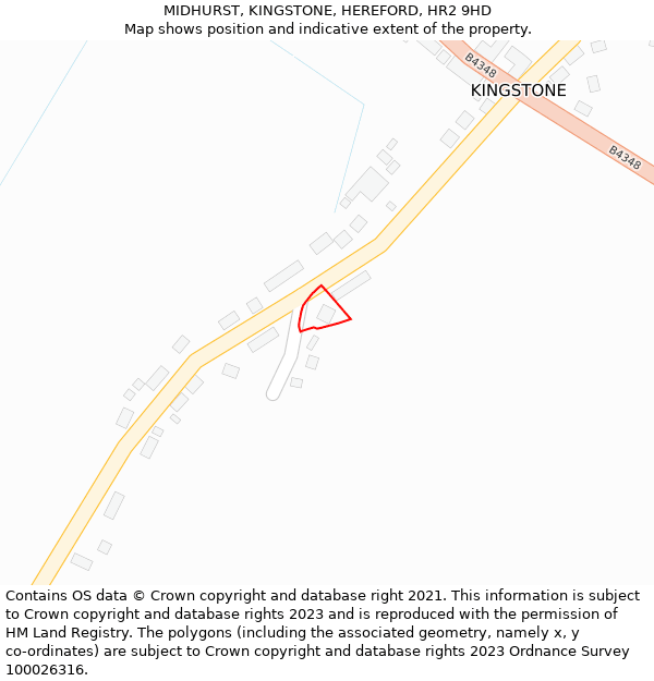 MIDHURST, KINGSTONE, HEREFORD, HR2 9HD: Location map and indicative extent of plot