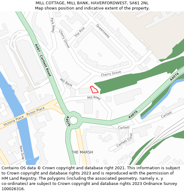 MILL COTTAGE, MILL BANK, HAVERFORDWEST, SA61 2NL: Location map and indicative extent of plot