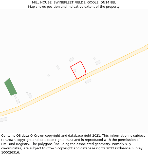 MILL HOUSE, SWINEFLEET FIELDS, GOOLE, DN14 8EL: Location map and indicative extent of plot