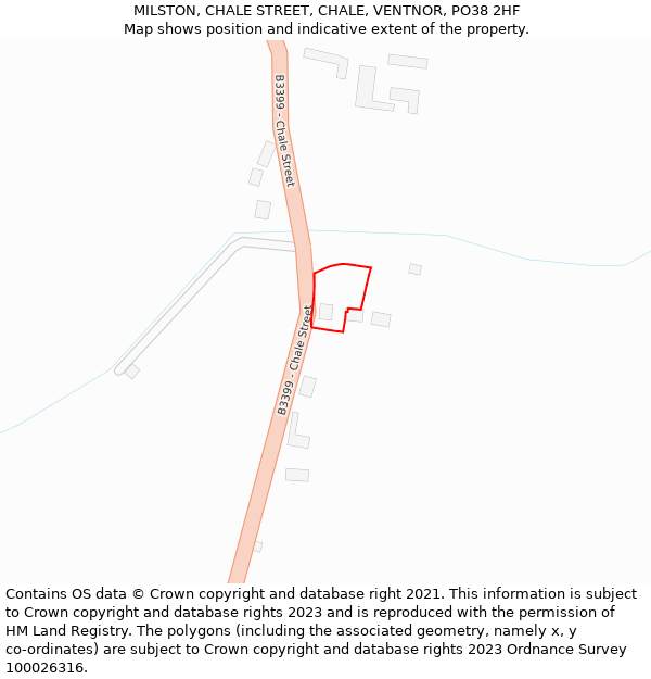 MILSTON, CHALE STREET, CHALE, VENTNOR, PO38 2HF: Location map and indicative extent of plot