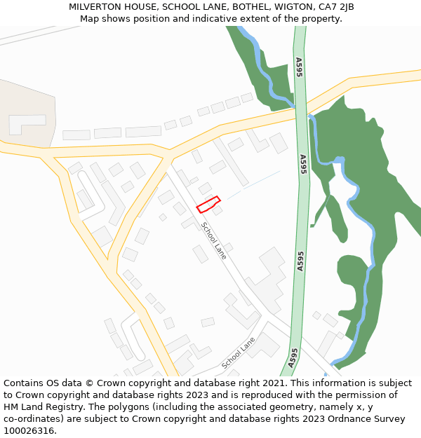 MILVERTON HOUSE, SCHOOL LANE, BOTHEL, WIGTON, CA7 2JB: Location map and indicative extent of plot