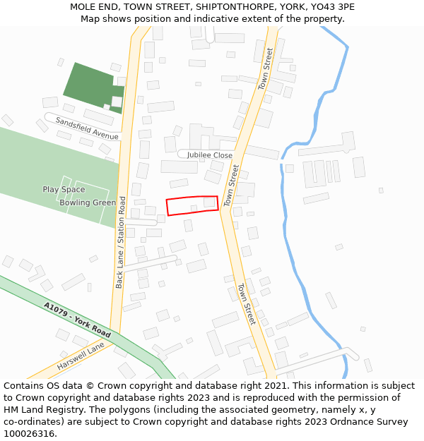MOLE END, TOWN STREET, SHIPTONTHORPE, YORK, YO43 3PE: Location map and indicative extent of plot