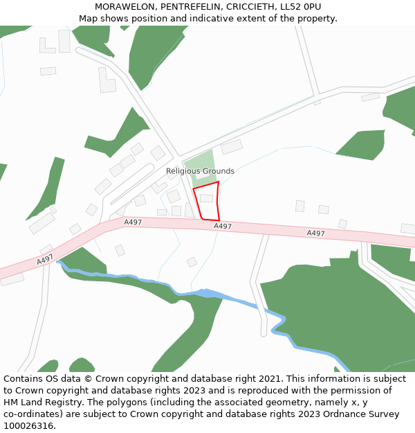 MORAWELON, PENTREFELIN, CRICCIETH, LL52 0PU: Location map and indicative extent of plot