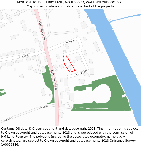 MORTON HOUSE, FERRY LANE, MOULSFORD, WALLINGFORD, OX10 9JF: Location map and indicative extent of plot