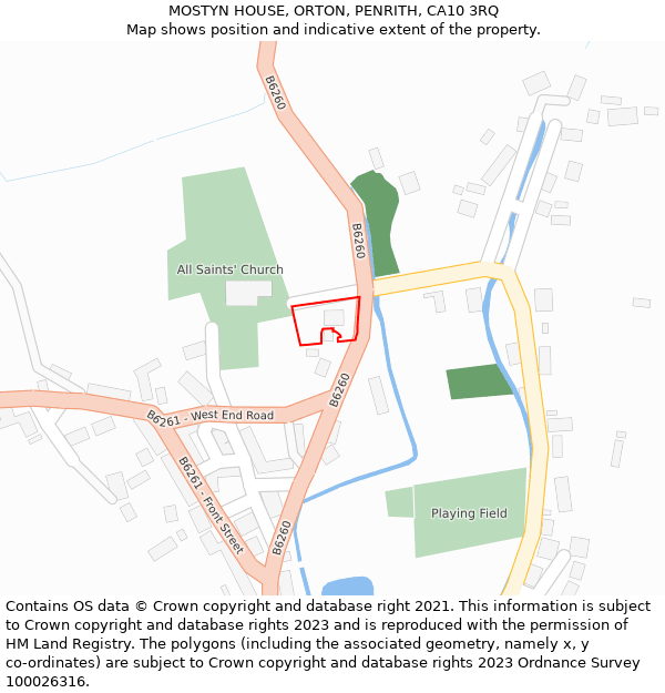 MOSTYN HOUSE, ORTON, PENRITH, CA10 3RQ: Location map and indicative extent of plot