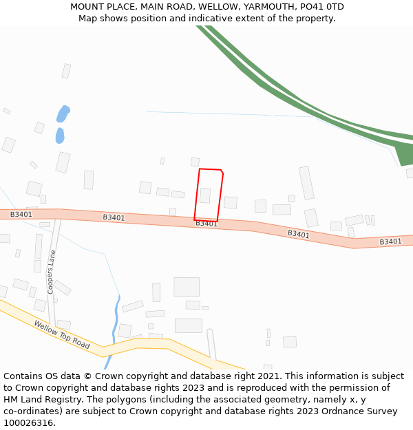 MOUNT PLACE, MAIN ROAD, WELLOW, YARMOUTH, PO41 0TD: Location map and indicative extent of plot