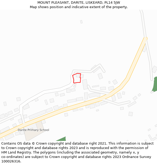 MOUNT PLEASANT, DARITE, LISKEARD, PL14 5JW: Location map and indicative extent of plot